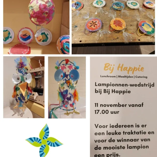 😍Leerlingen hebben weer de meest prachtige lampionnen gemaakt: Luchtballonnen van papier-maché, kleurrijke snoepjes en exotische vogels.Morgen kan het feest beginnen!Komen jullie ook allemaal eerst om 17:00 naar de Lampionnen-wedstrijd bij 'Bij Happie'? Heel veel plezier gewenst voor alle kinderen die morgenavond op pad gaan! 🎉#onderdewiekenoldehove #oldehove #bijhappie #sintmaarten #noorderbasis